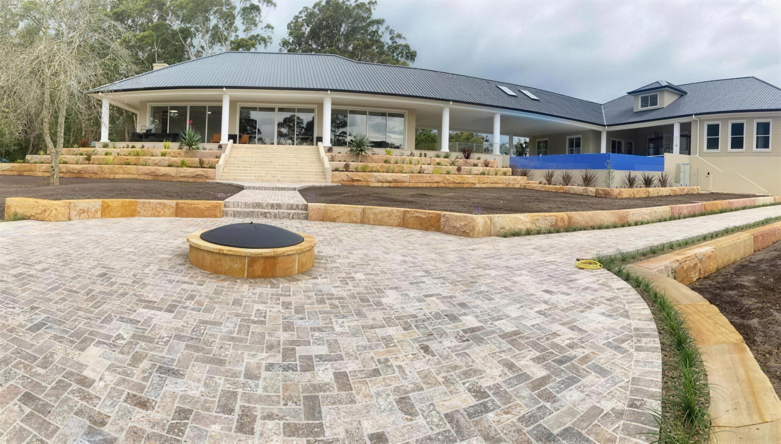 Sandstone landscaping project by JK Stonemasons